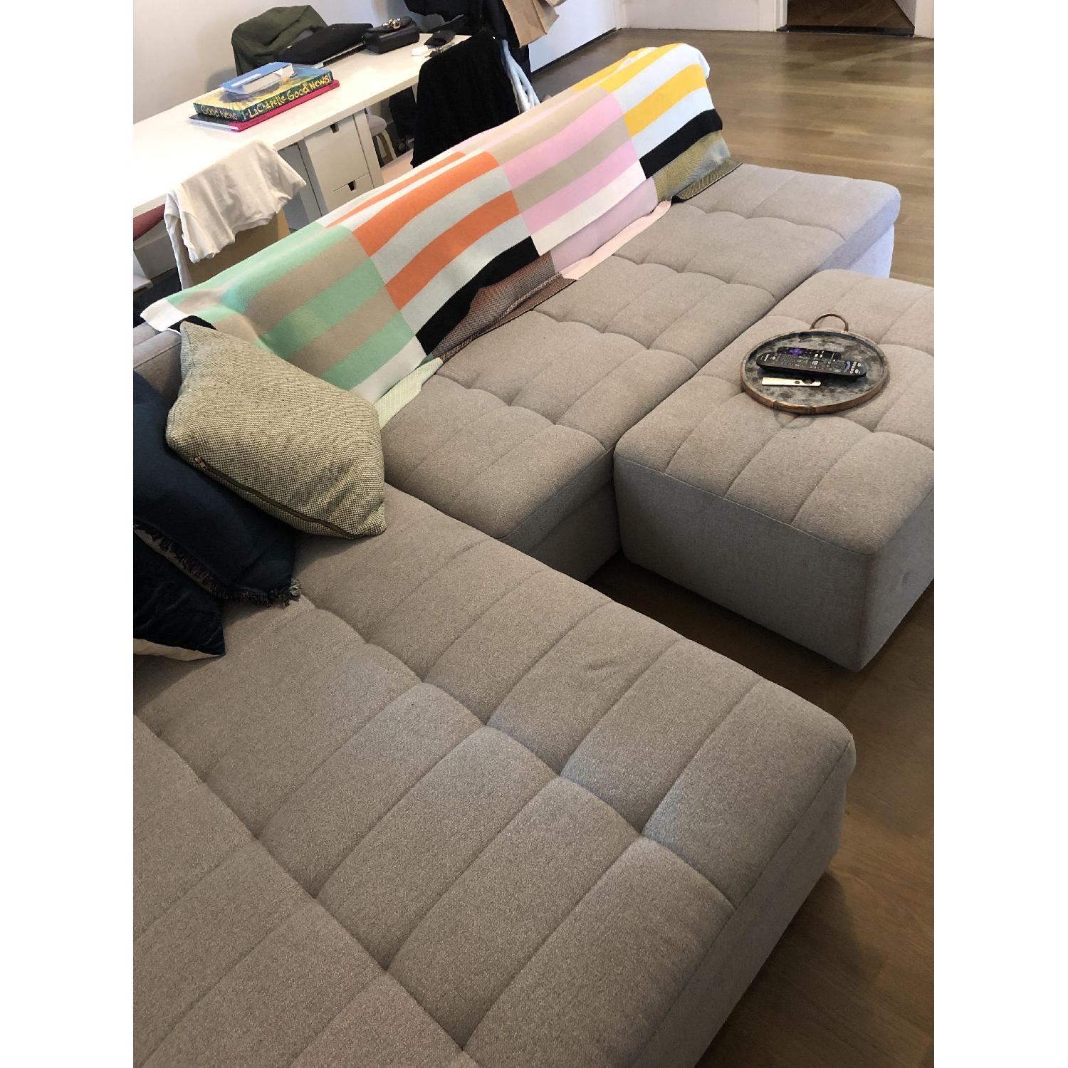 West Elm Plateau 3-Piece Grey Sectional w/ Storage - image-4
