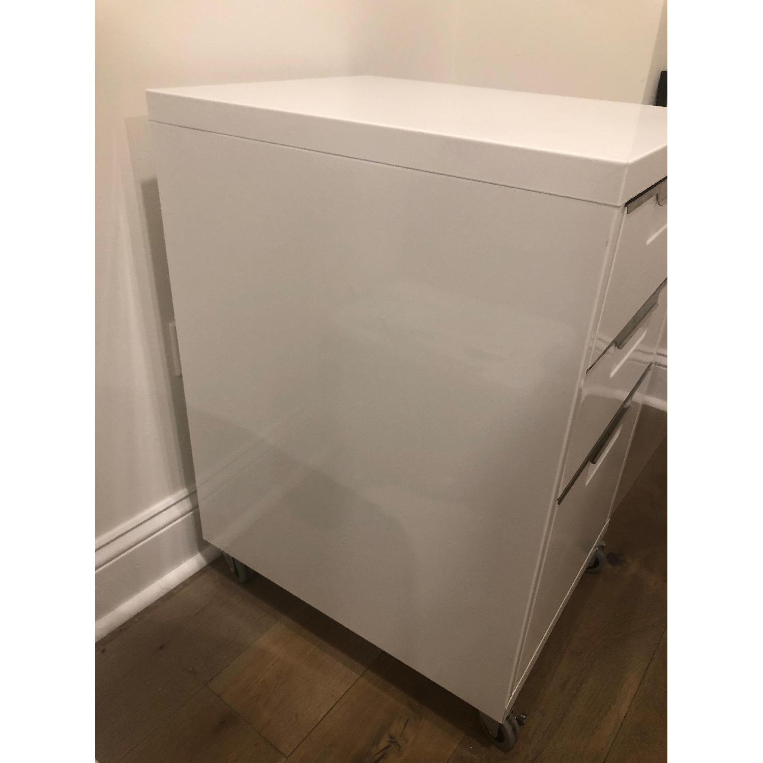CB2 3 Drawer White File AptDeco