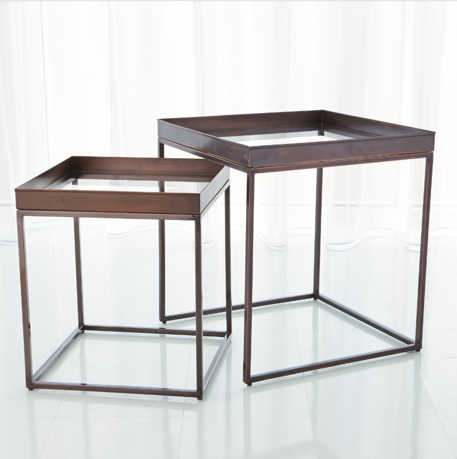 Global Views 2 Piece Bronze Nesting Tables