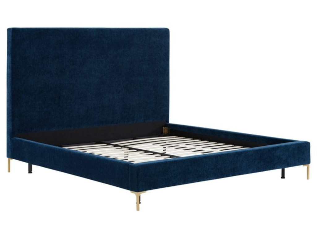TOV Furniture Delilah Navy Textured Velvet Queen Bed