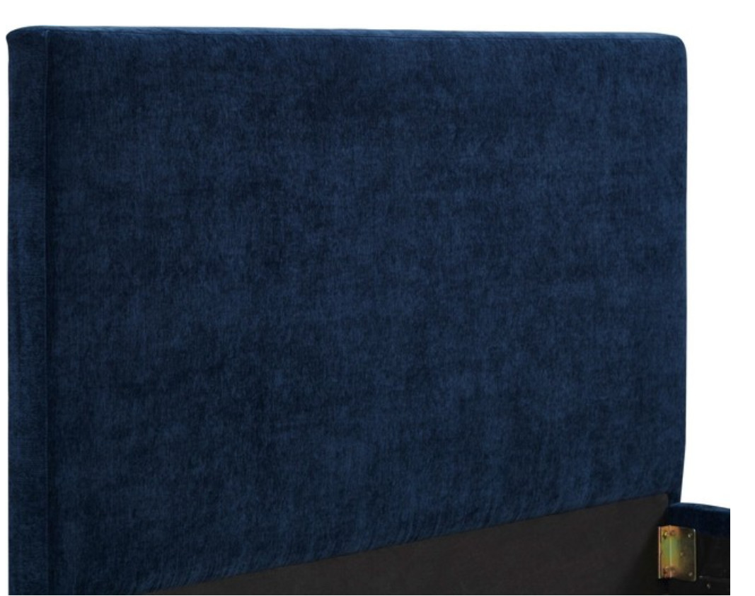 TOV Furniture Delilah Navy Textured Velvet Queen Bed