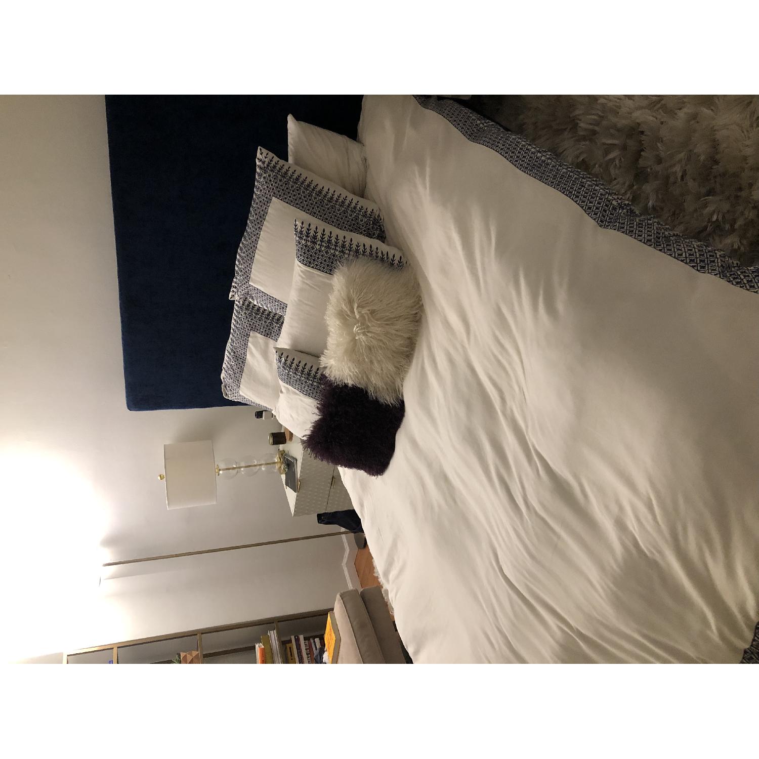 TOV Furniture Delilah Navy Textured Velvet Queen Bed - image-5
