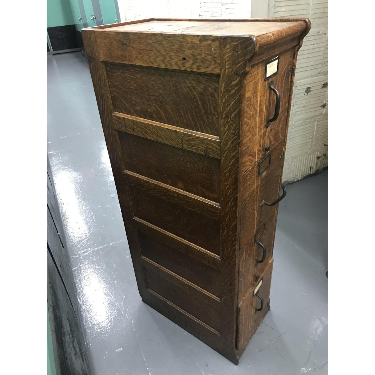 Antique Solid Wood Filing Cabinet - image-2