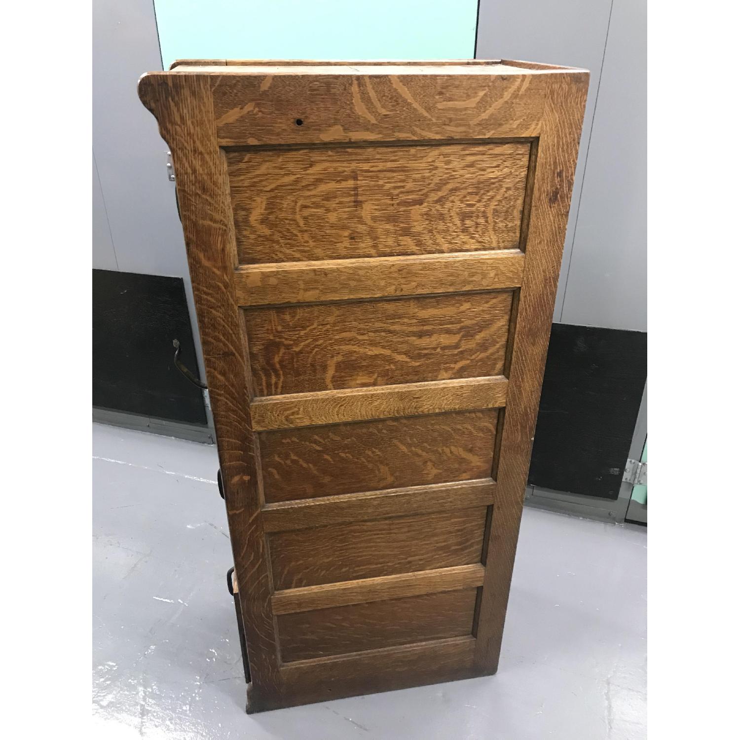 Antique Solid Wood Filing Cabinet - image-4