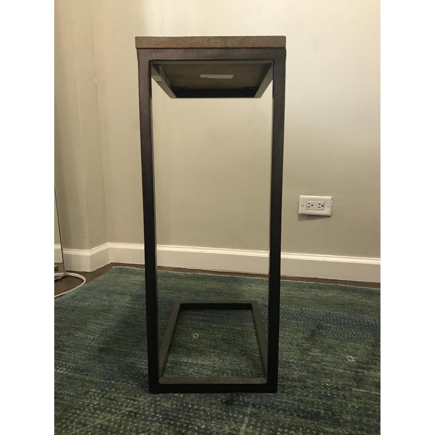 Industrial Rustic Wood & Steel C-Table - image-3