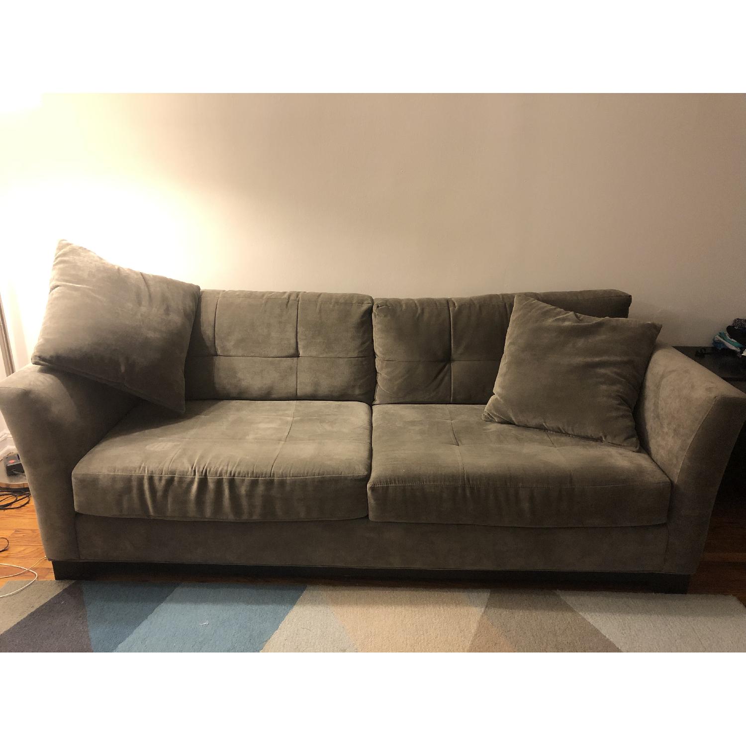 Macy's Elliot Microfiber Sofa w/ Reversible Cushions - image-1