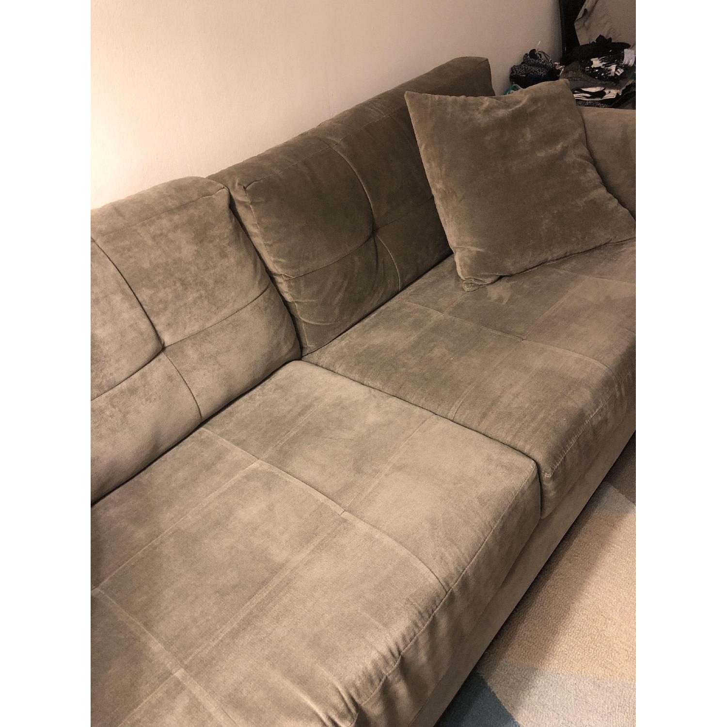 Macy's Elliot Microfiber Sofa w/ Reversible Cushions - image-3