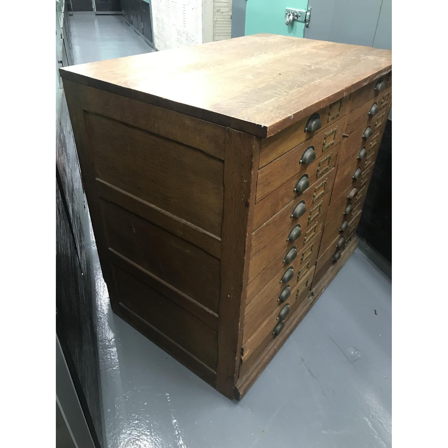Antique Library Card Filing Cabinet - image-2