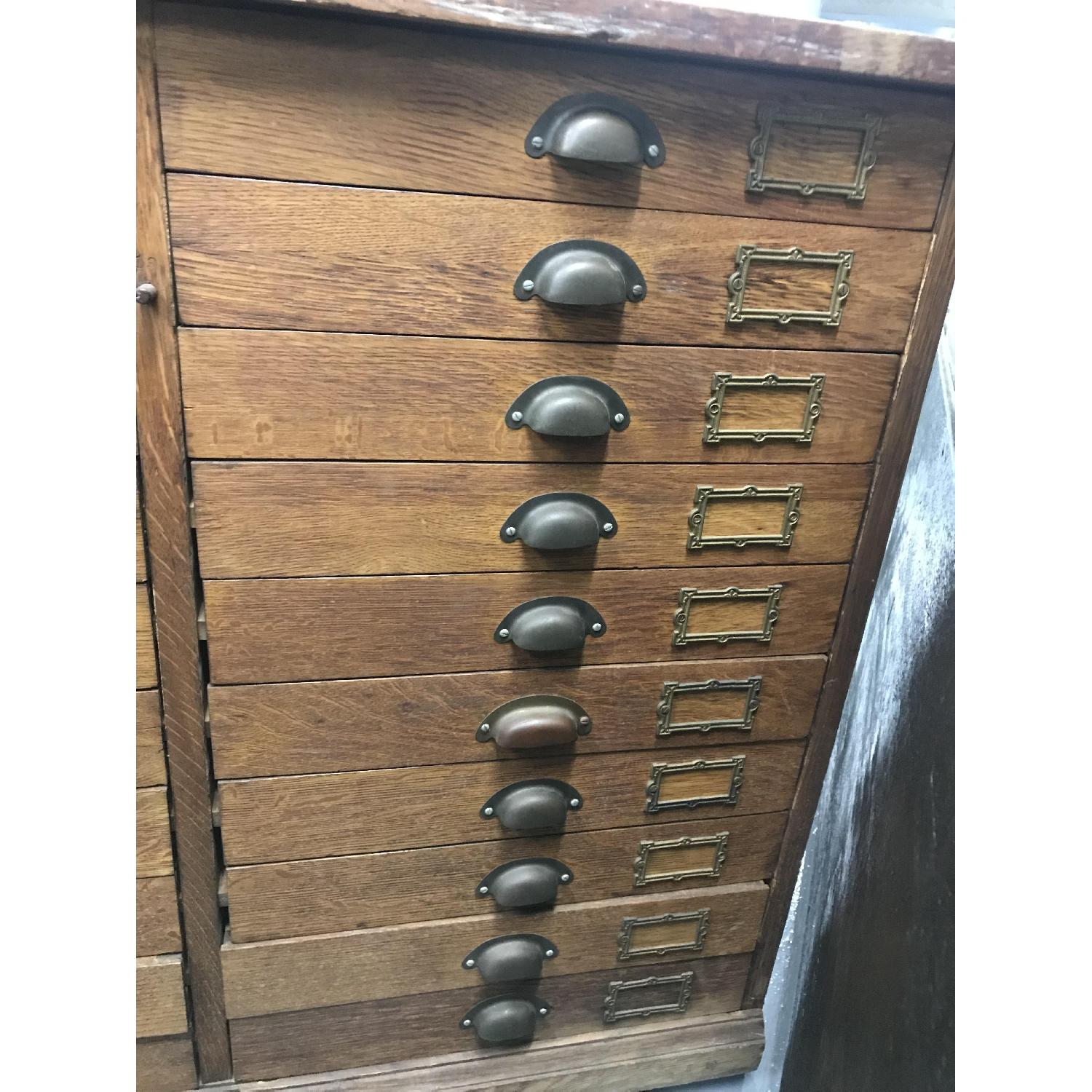 Antique Library Card Filing Cabinet - image-7