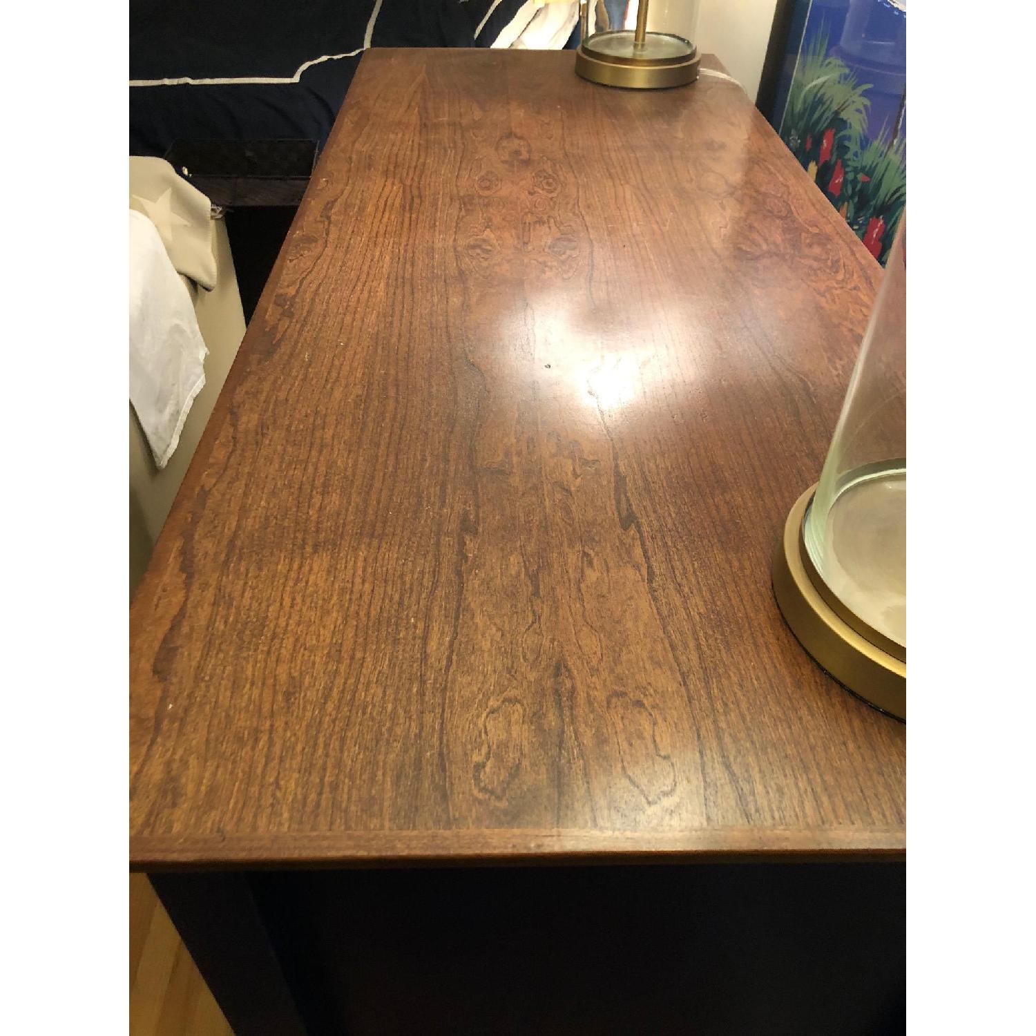 Custom Large Navy Blue Dark Wood Stained Dresser - image-5