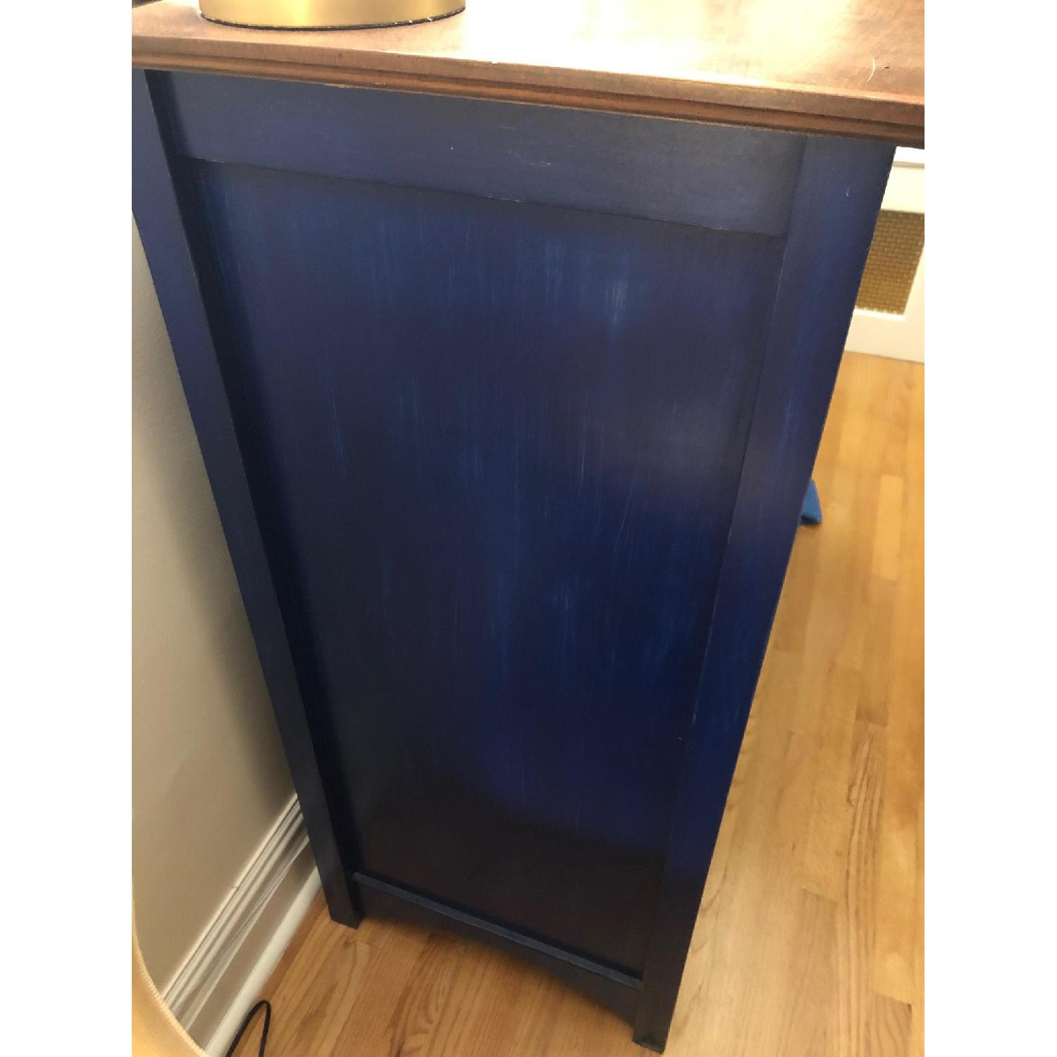 Custom Large Navy Blue Dark Wood Stained Dresser - image-7