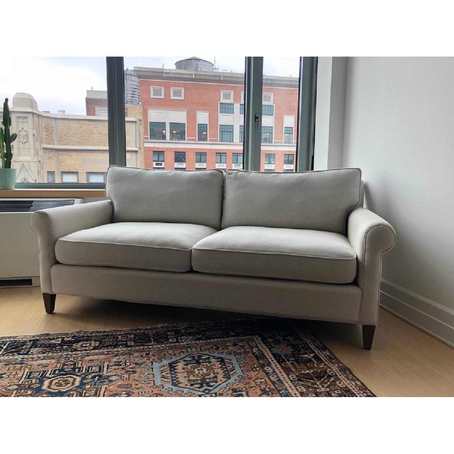 Crate & Barrel Montclair Roll Arm Apartment Sofa - image-1