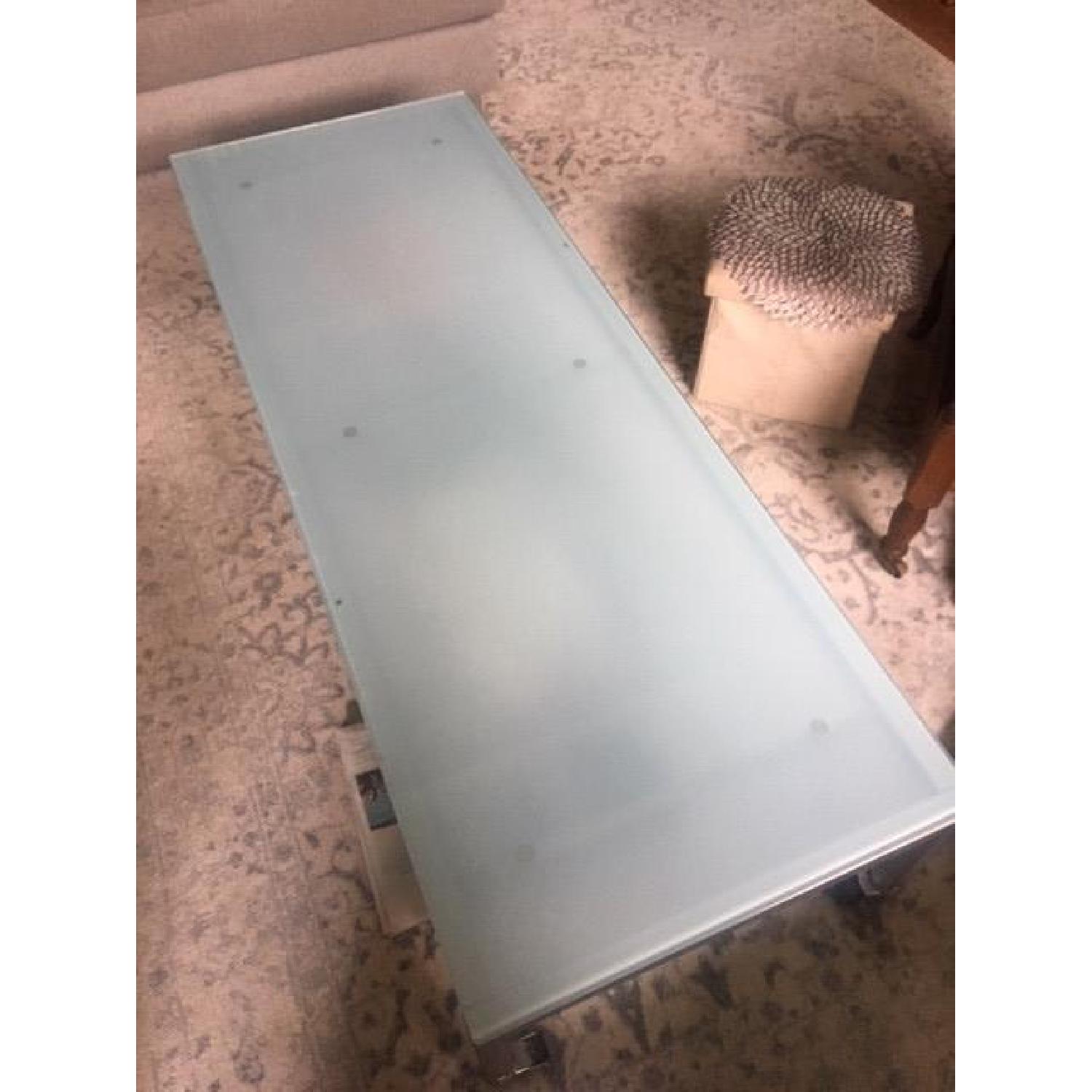 Calligaris Italian Etched Glass Coffee Table - image-3