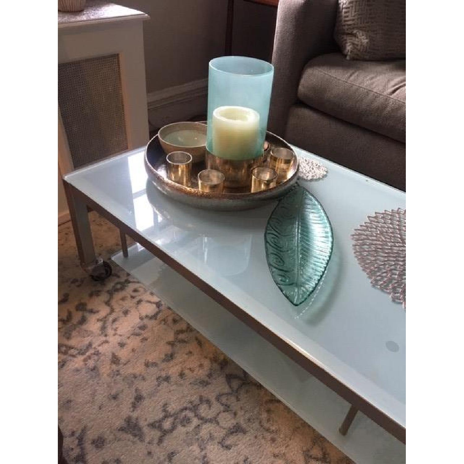 Calligaris Italian Etched Glass Coffee Table - image-4