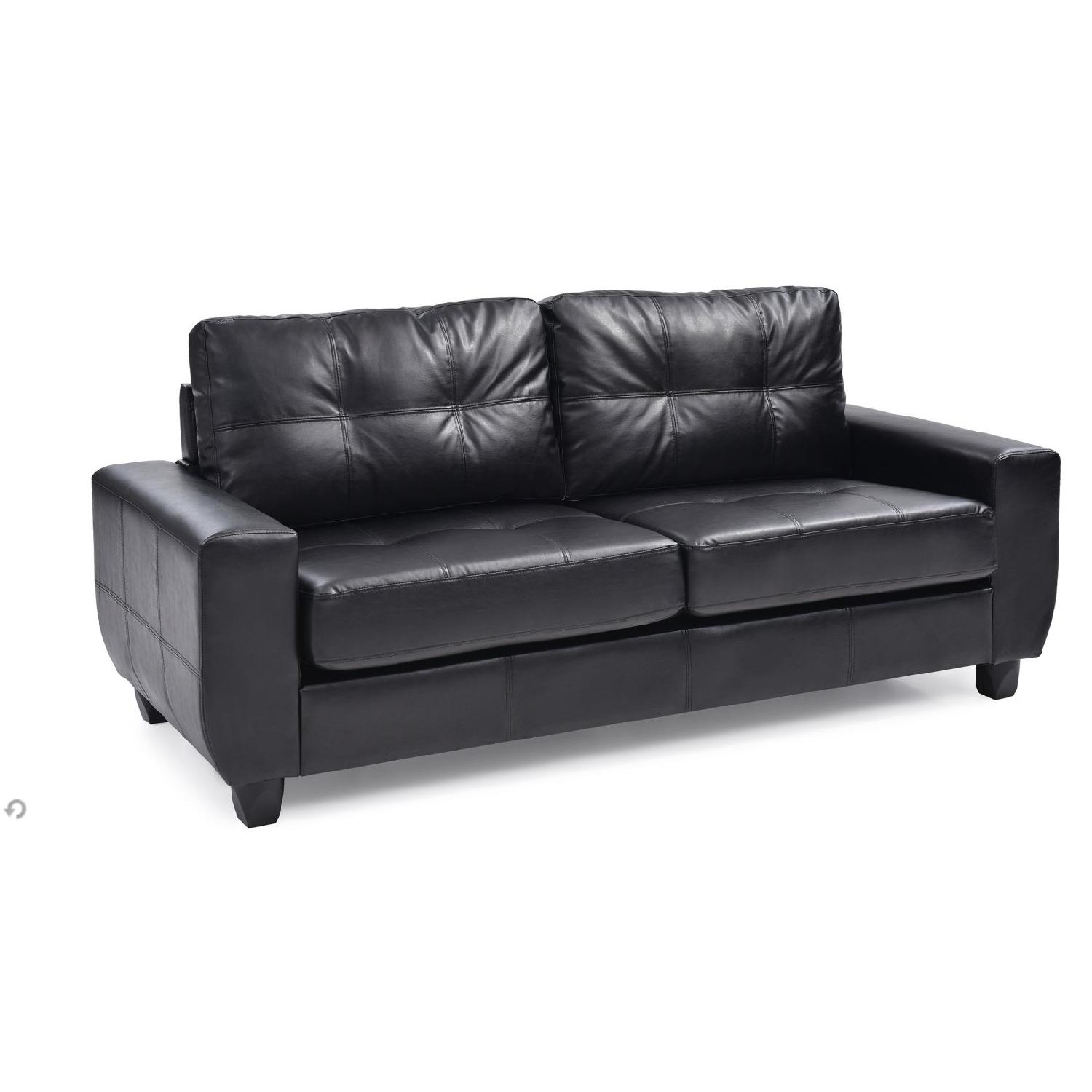 Raymour & Flanigan Nyla Black Leather Sofa - image-1