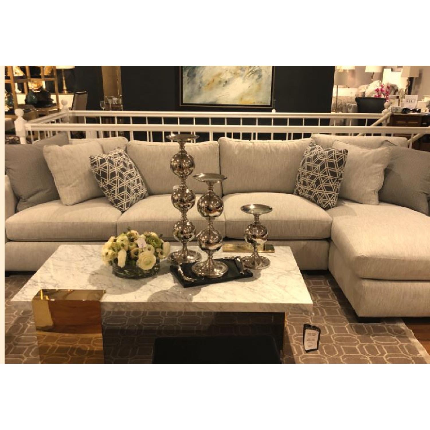 Bernhardt Nicolette Light Grey Sectional Sofa AptDeco