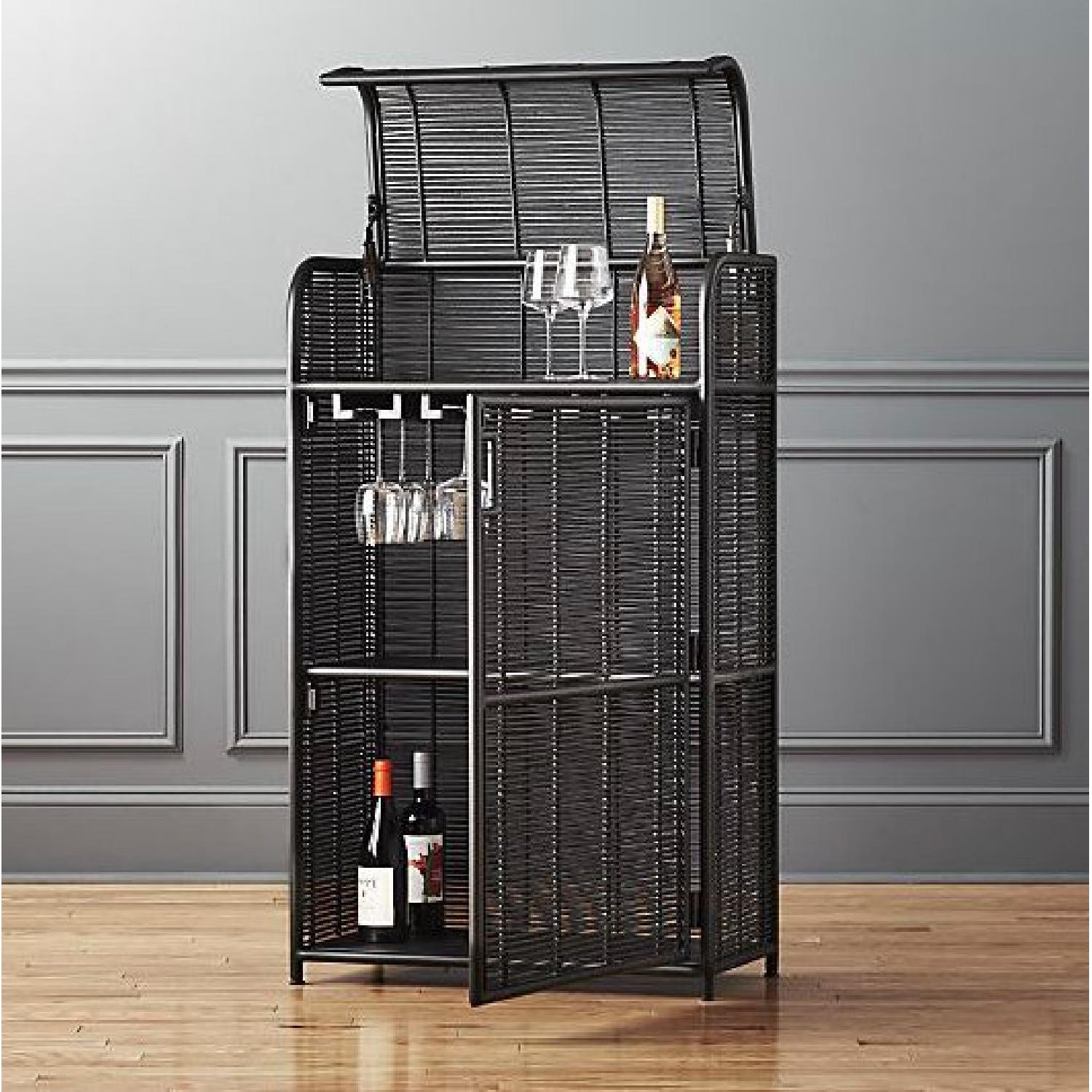 CB2 Vivienne Rattan Black Wine Bar AptDeco