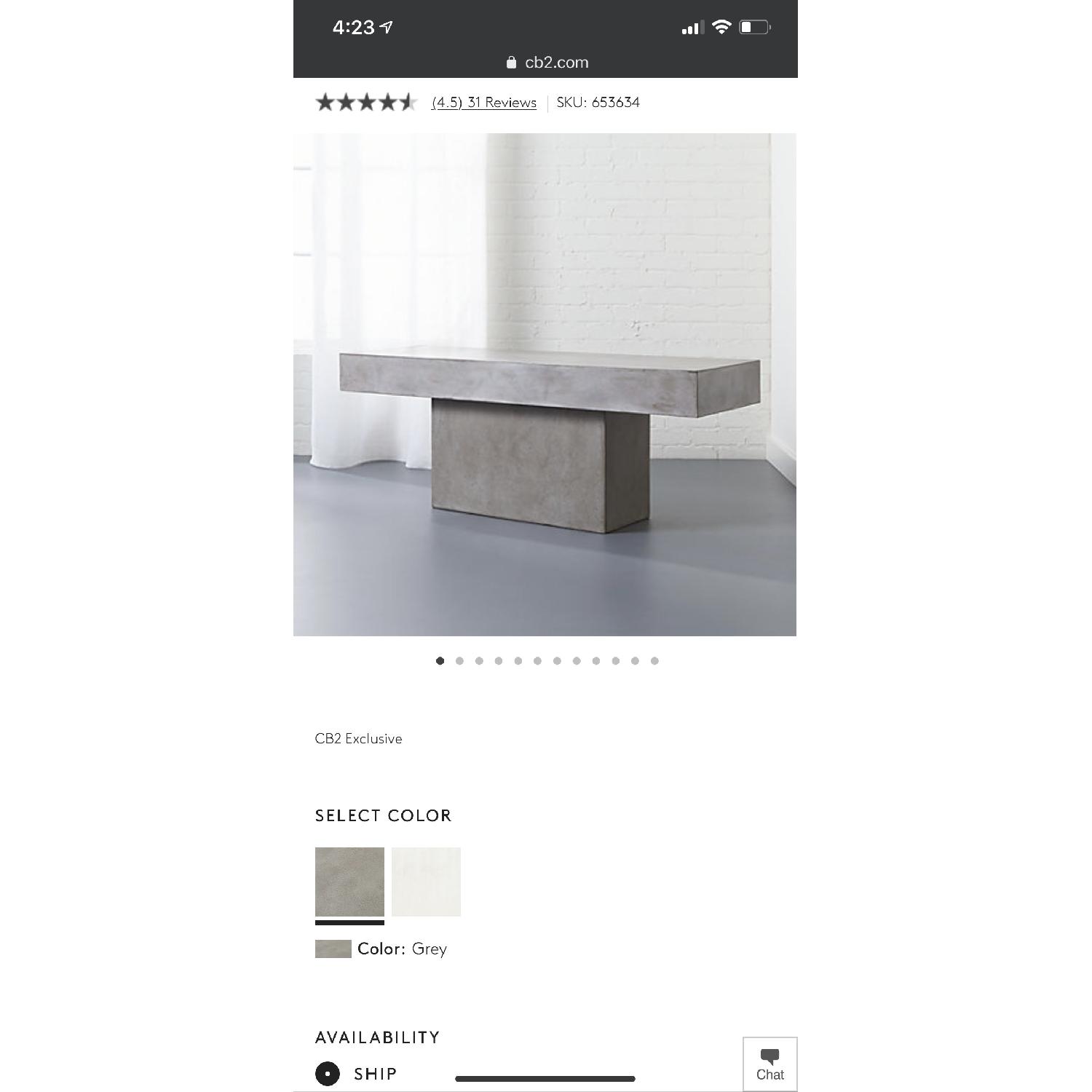 CB2 Fuze Grey Bench - image-1