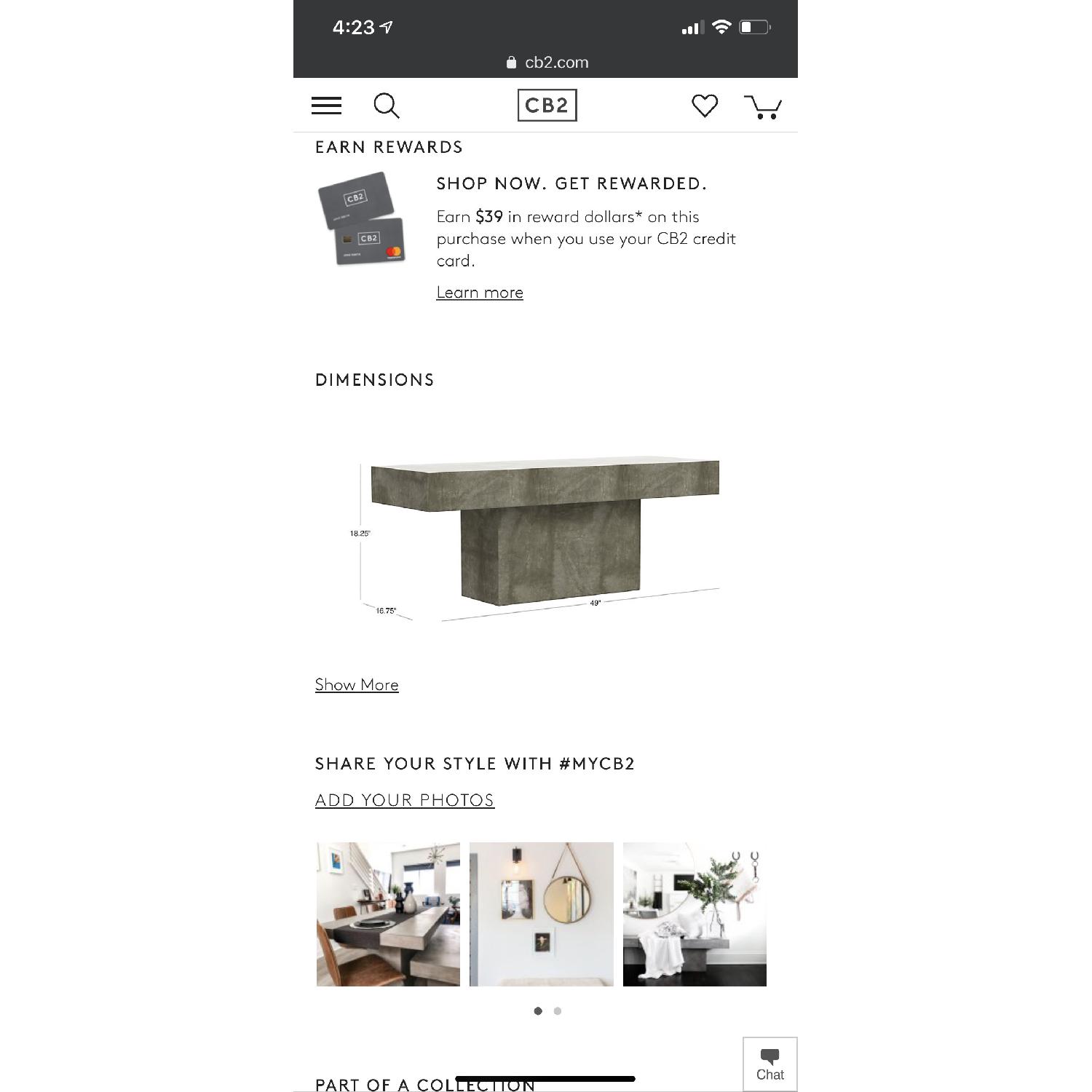 CB2 Fuze Grey Bench - image-2