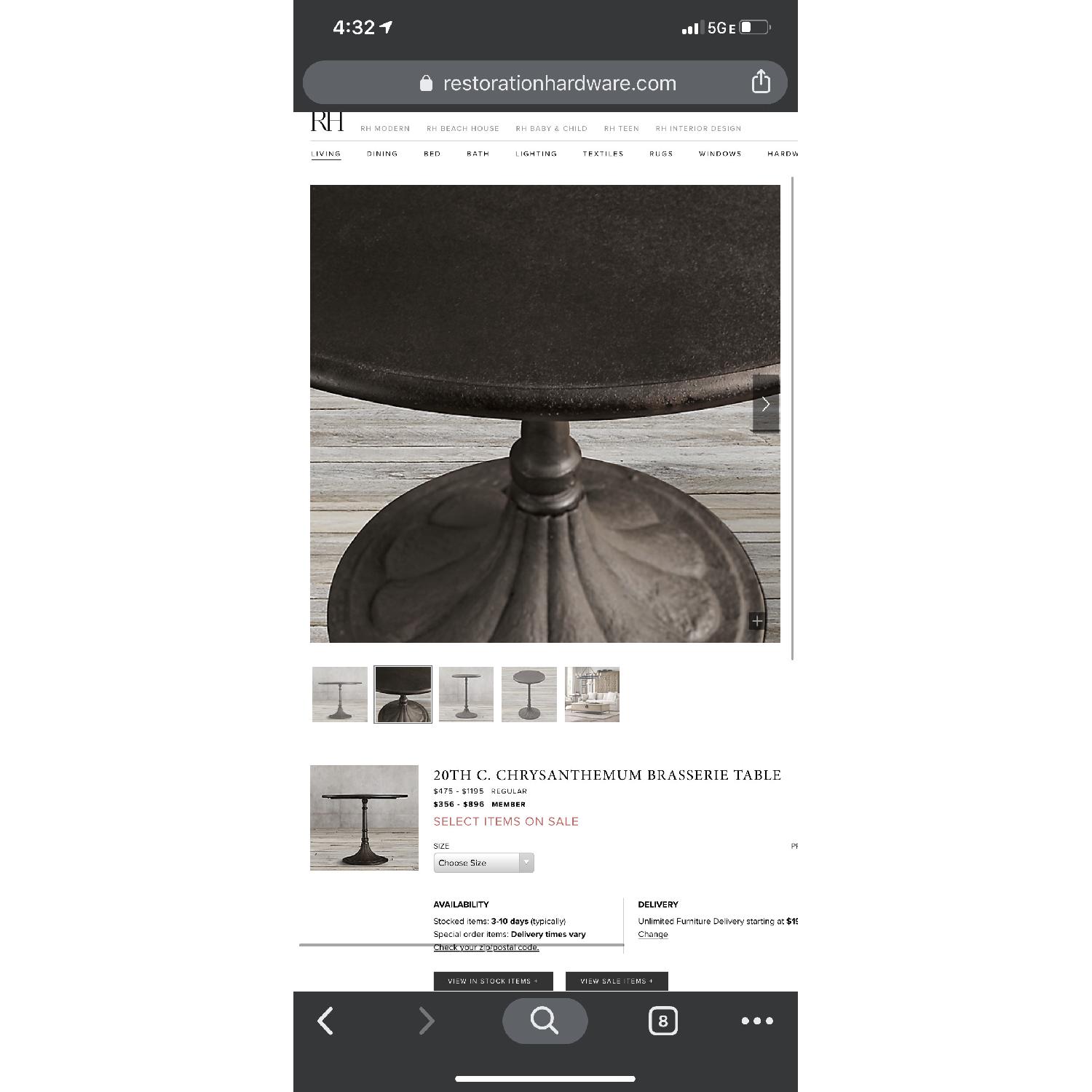 Restoration Hardware Chrysanthemum Bistro Table AptDeco