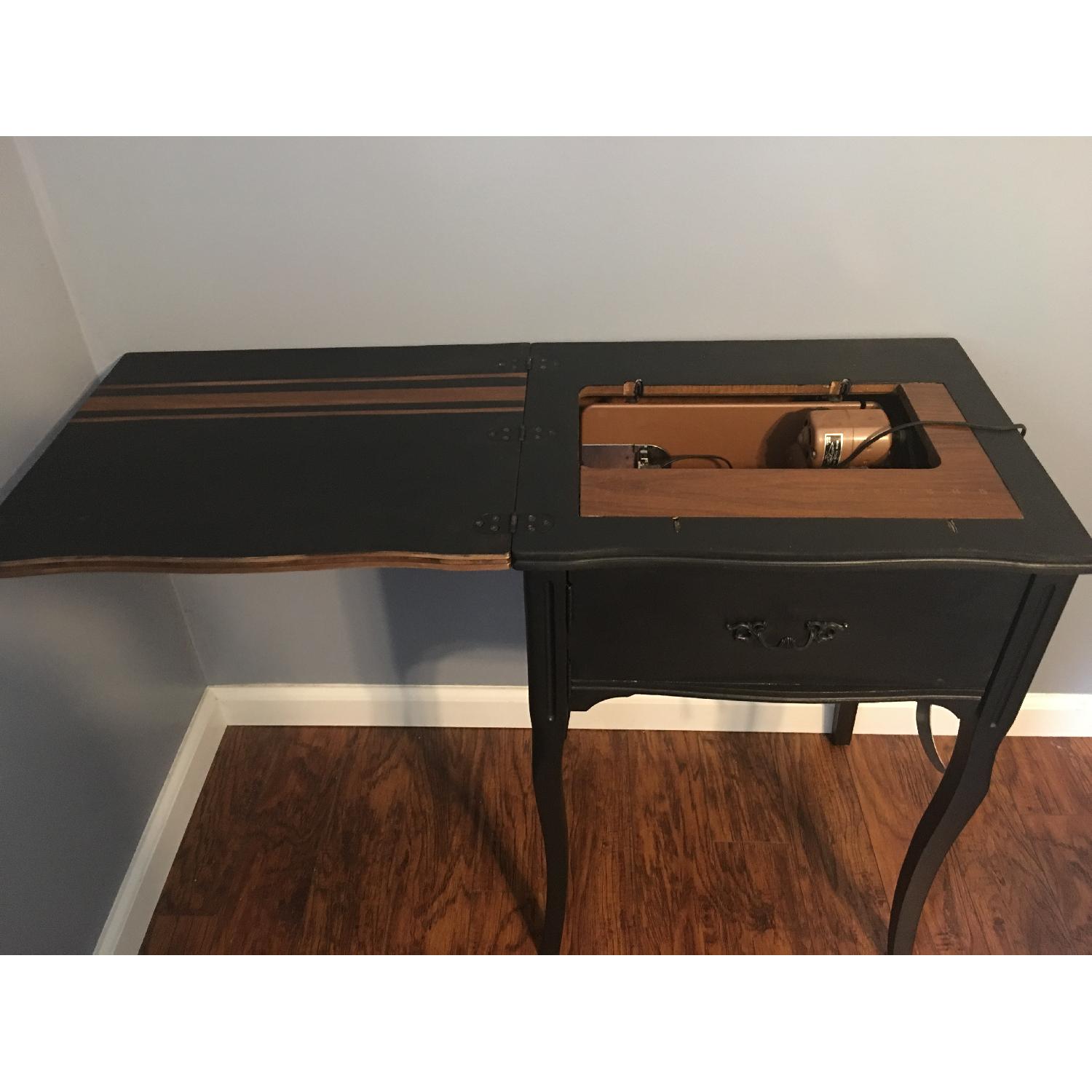 Vintage Sewing Machine Cabinet End Table - image-3