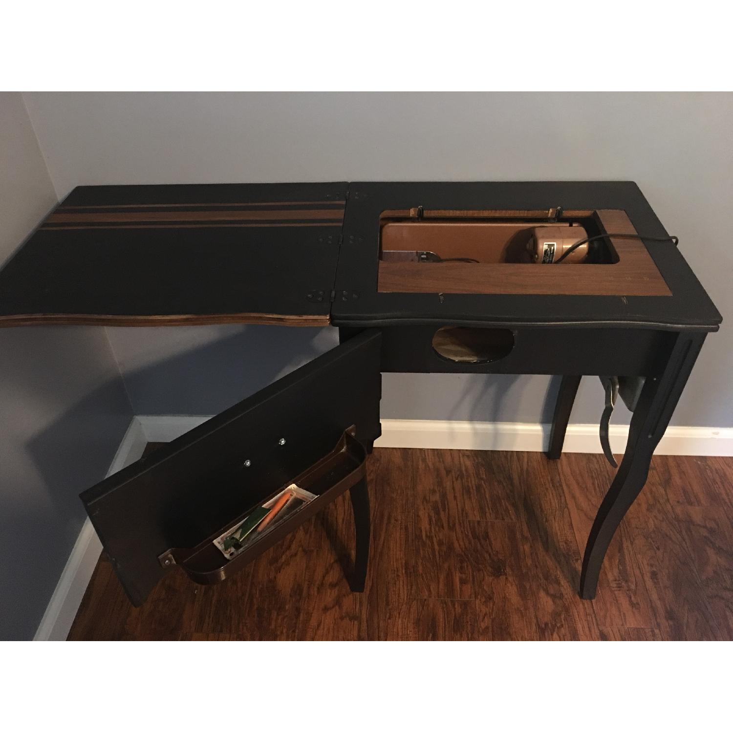 Vintage Sewing Machine Cabinet End Table - image-4