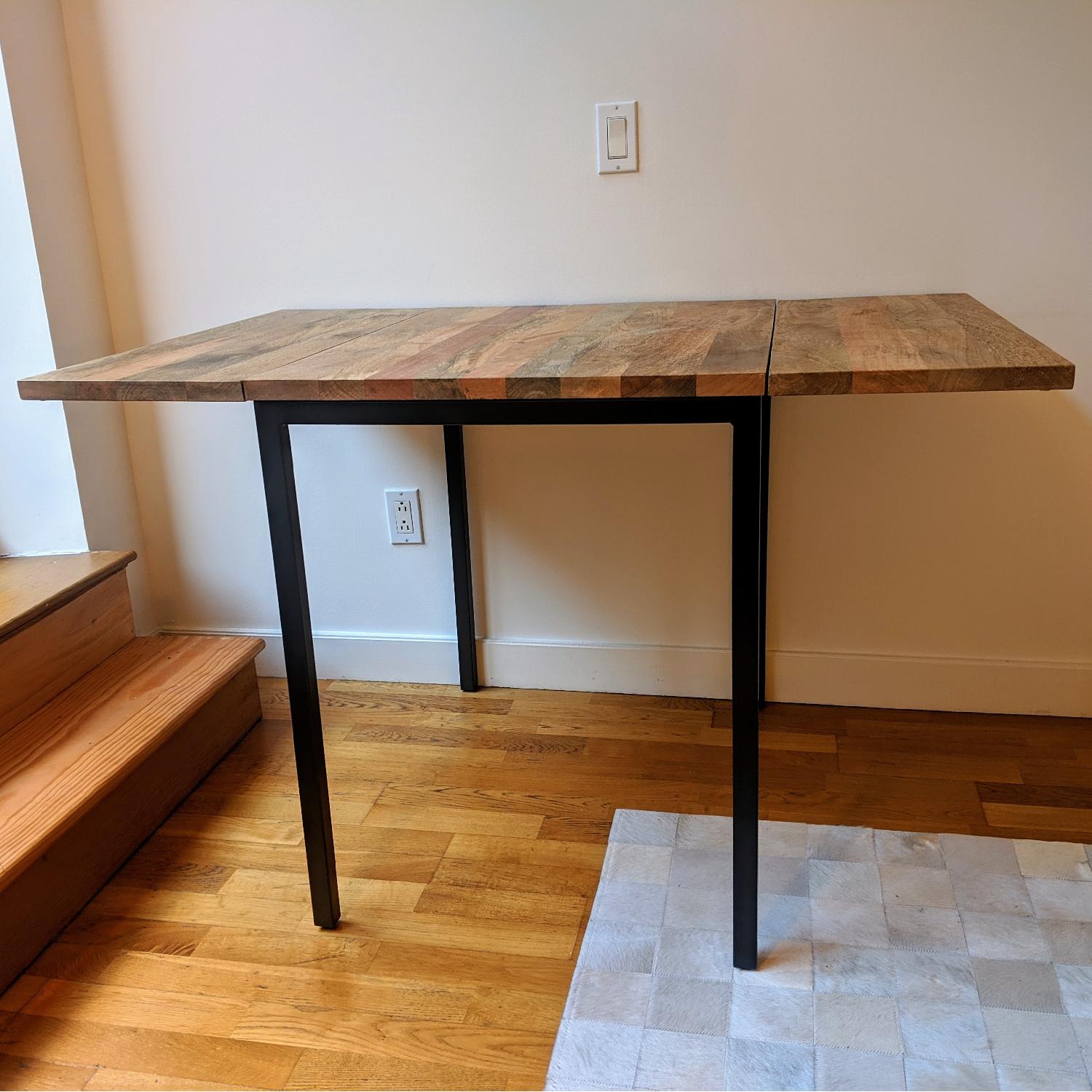 West Elm Box Frame Drop Leaf Expandable Table - image-1