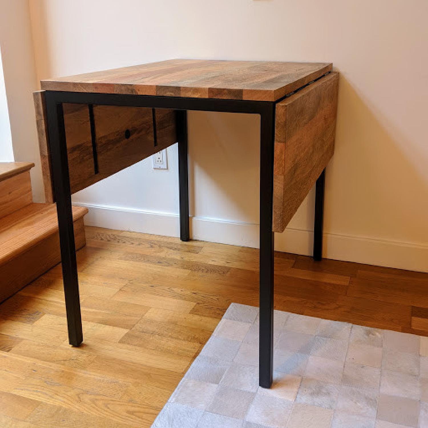 West Elm Box Frame Drop Leaf Expandable Table - image-2