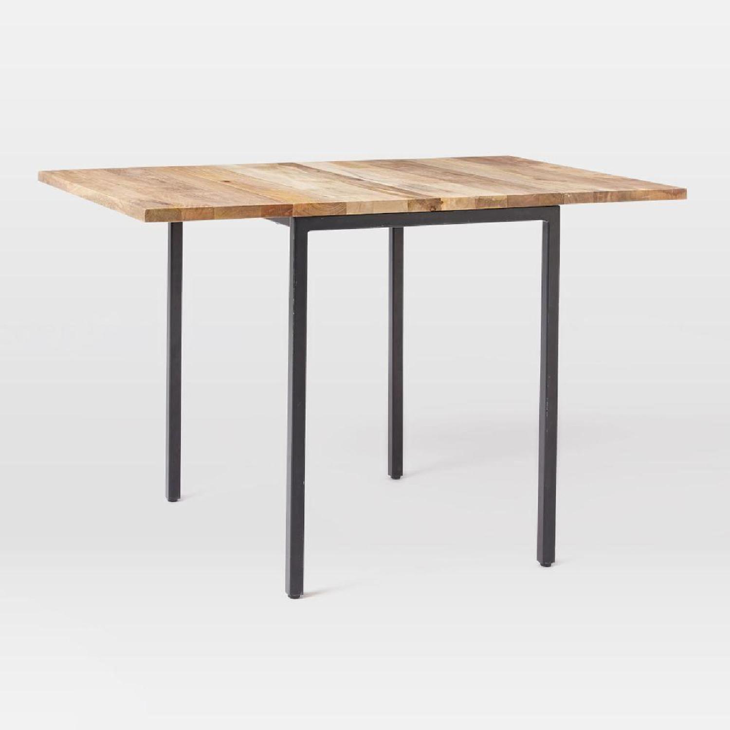 West Elm Box Frame Drop Leaf Expandable Table - image-7