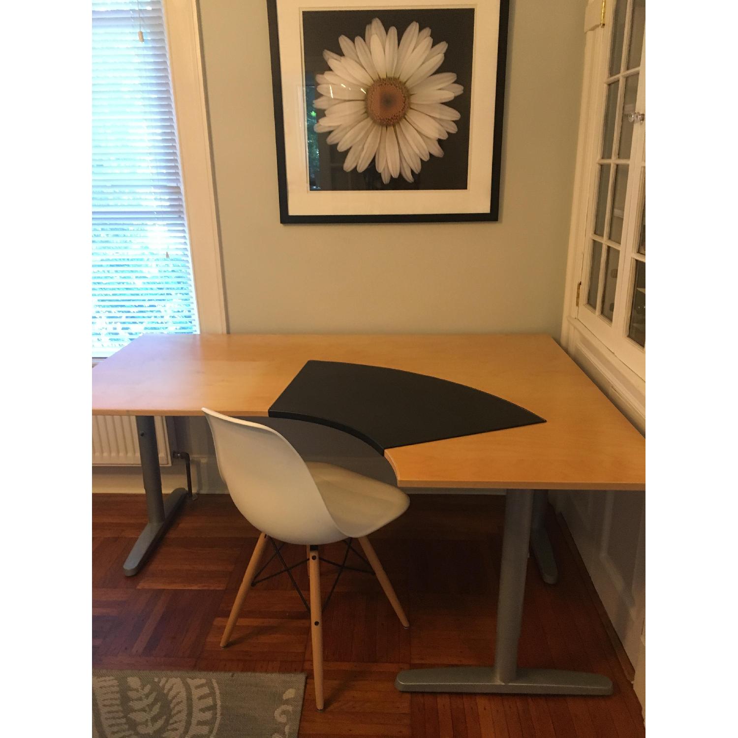 Ikea Galant Corner Desk w/ Extension & Leather Blotter - image-4