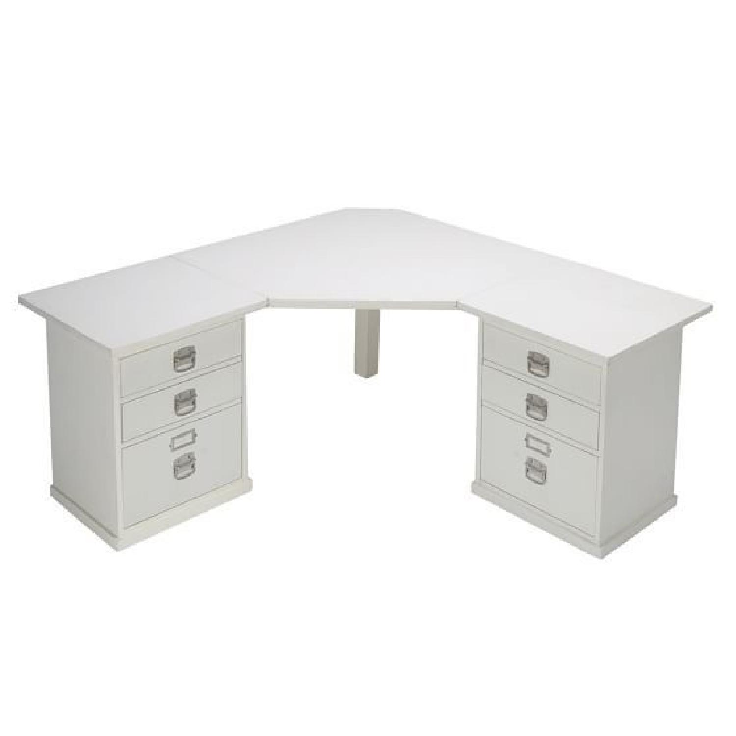 Pottery Barn Bedford Corner Desk w/ Hutch - image-11