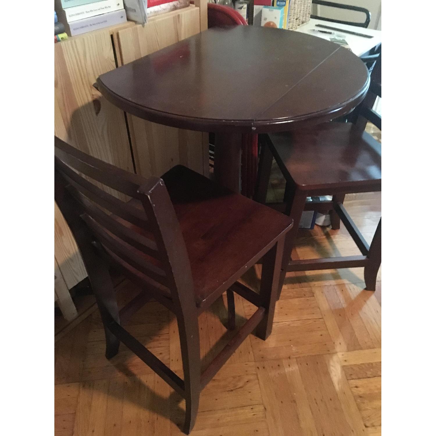 Wood Pub Table w/ 2 Chairs - image-4