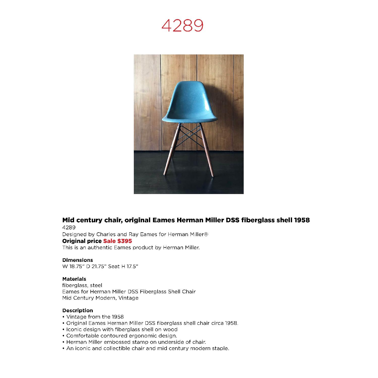 Eames Herman Miller Mid Century Chair - image-5