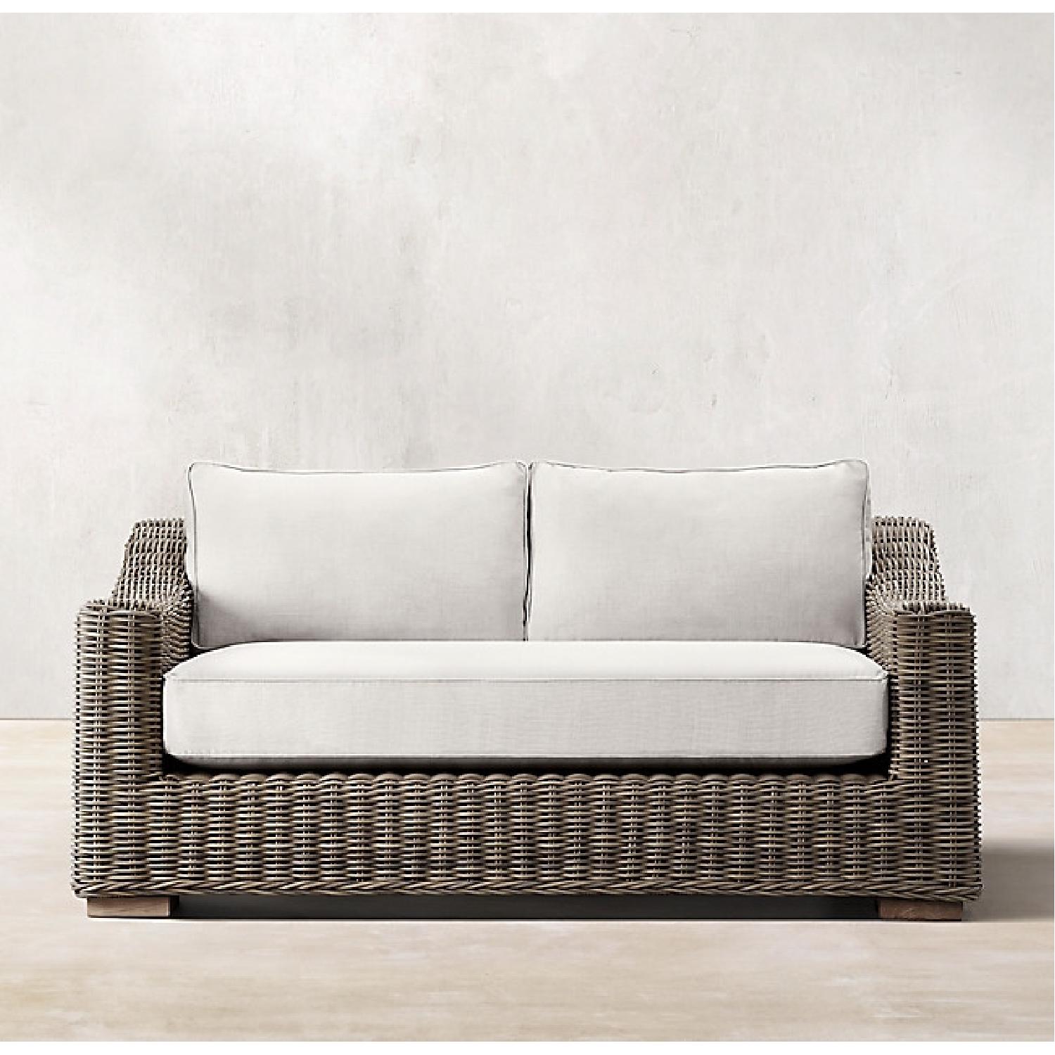 Restoration Hardware Provence Loveseat + Chair & Ottoman AptDeco