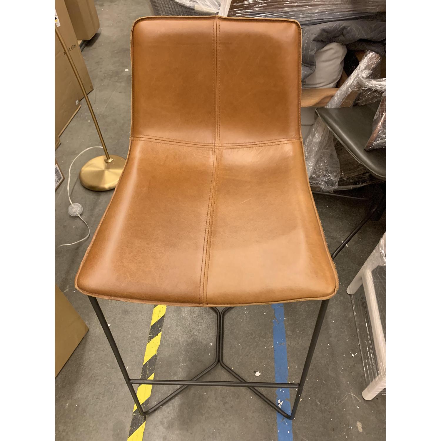 West Elm Slope Bar Stool in Leather AptDeco