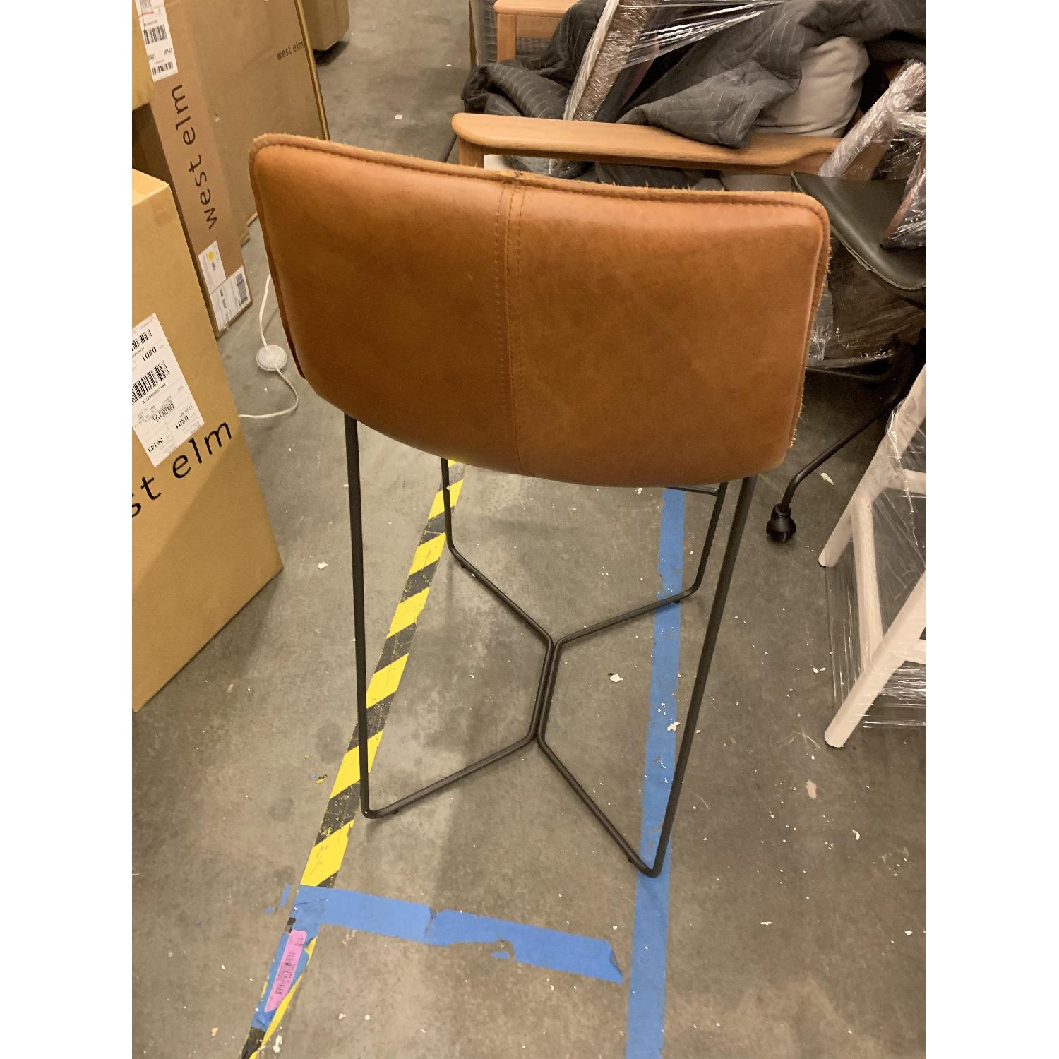 West Elm Slope Bar Stool in Leather AptDeco