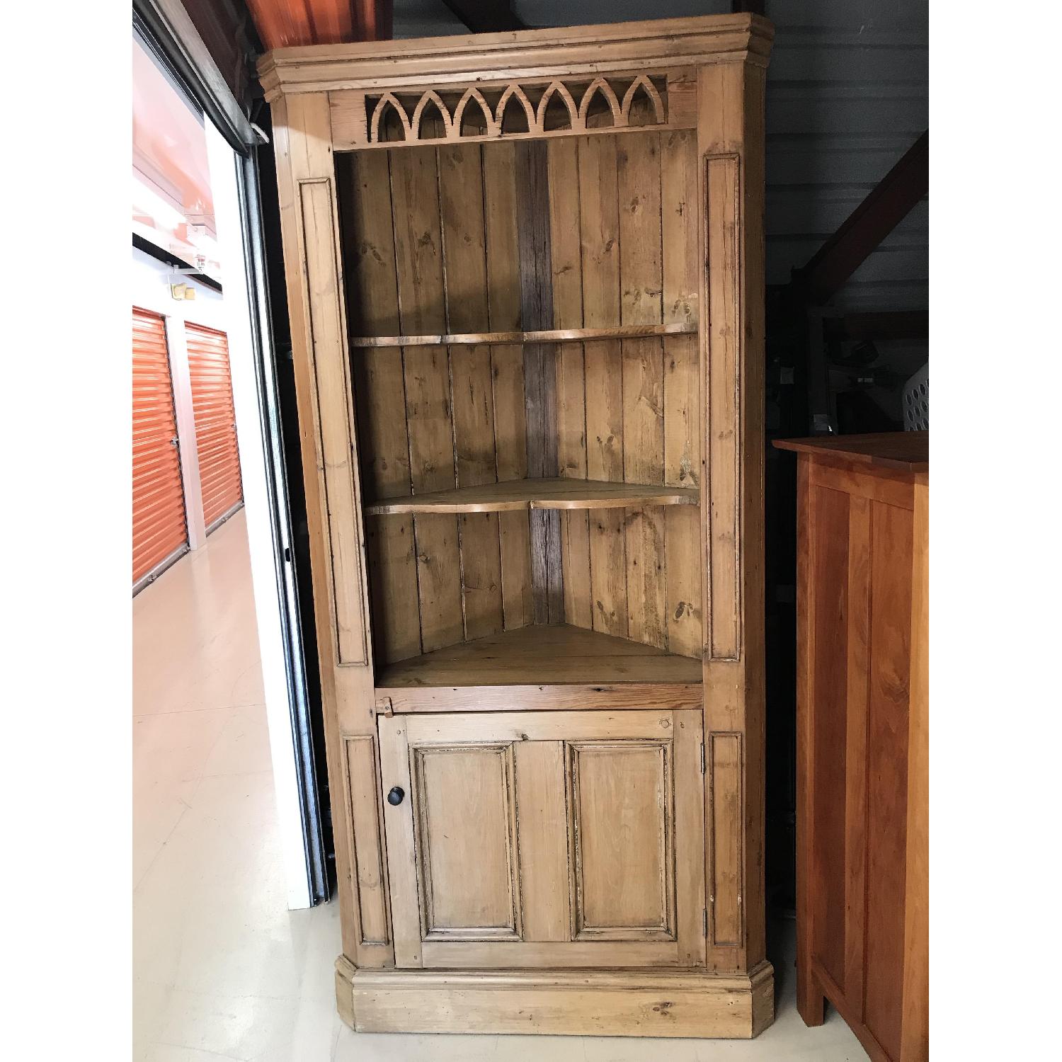 Antique Pine Corner Cabinet - image-1