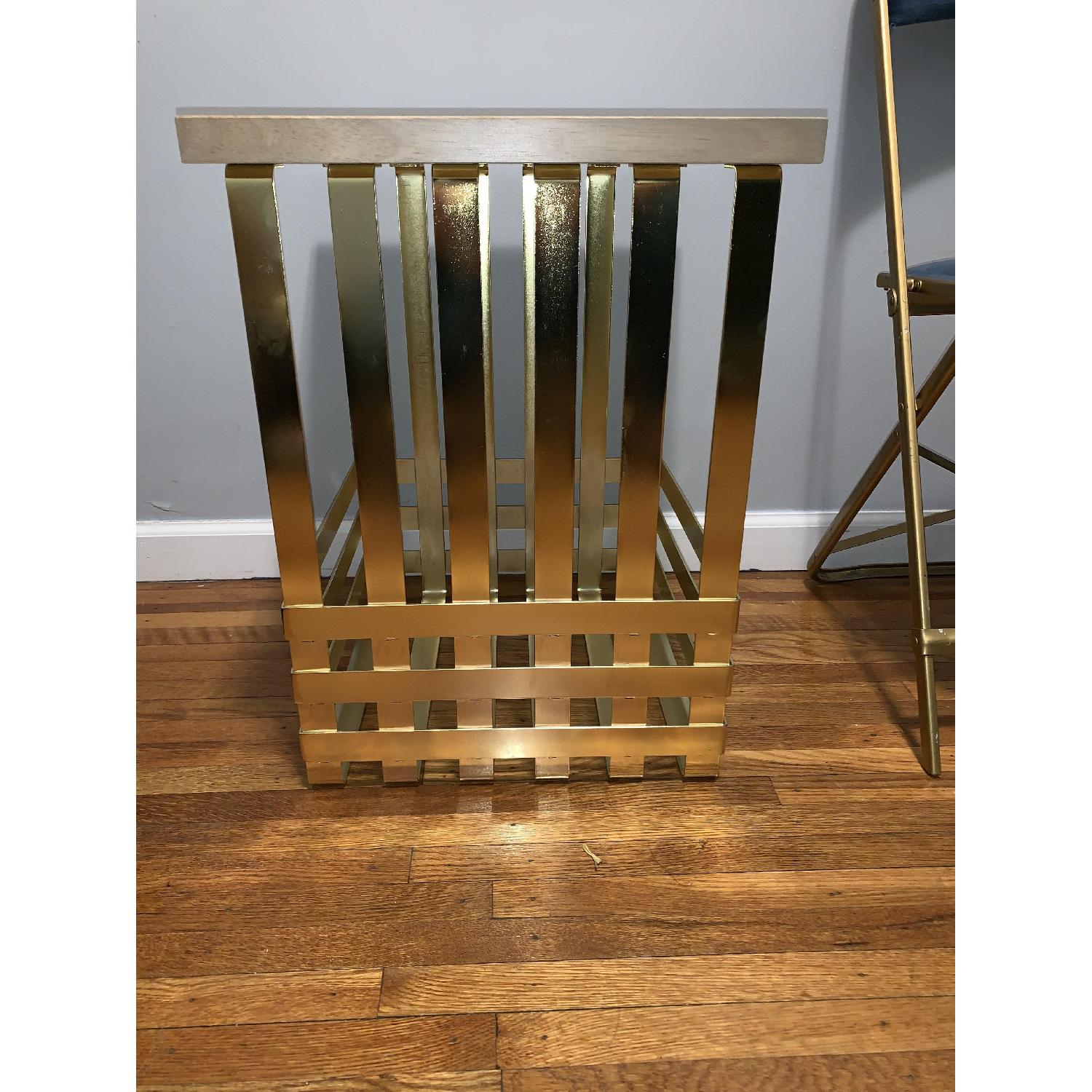 Wood & Gold Side Table - image-5