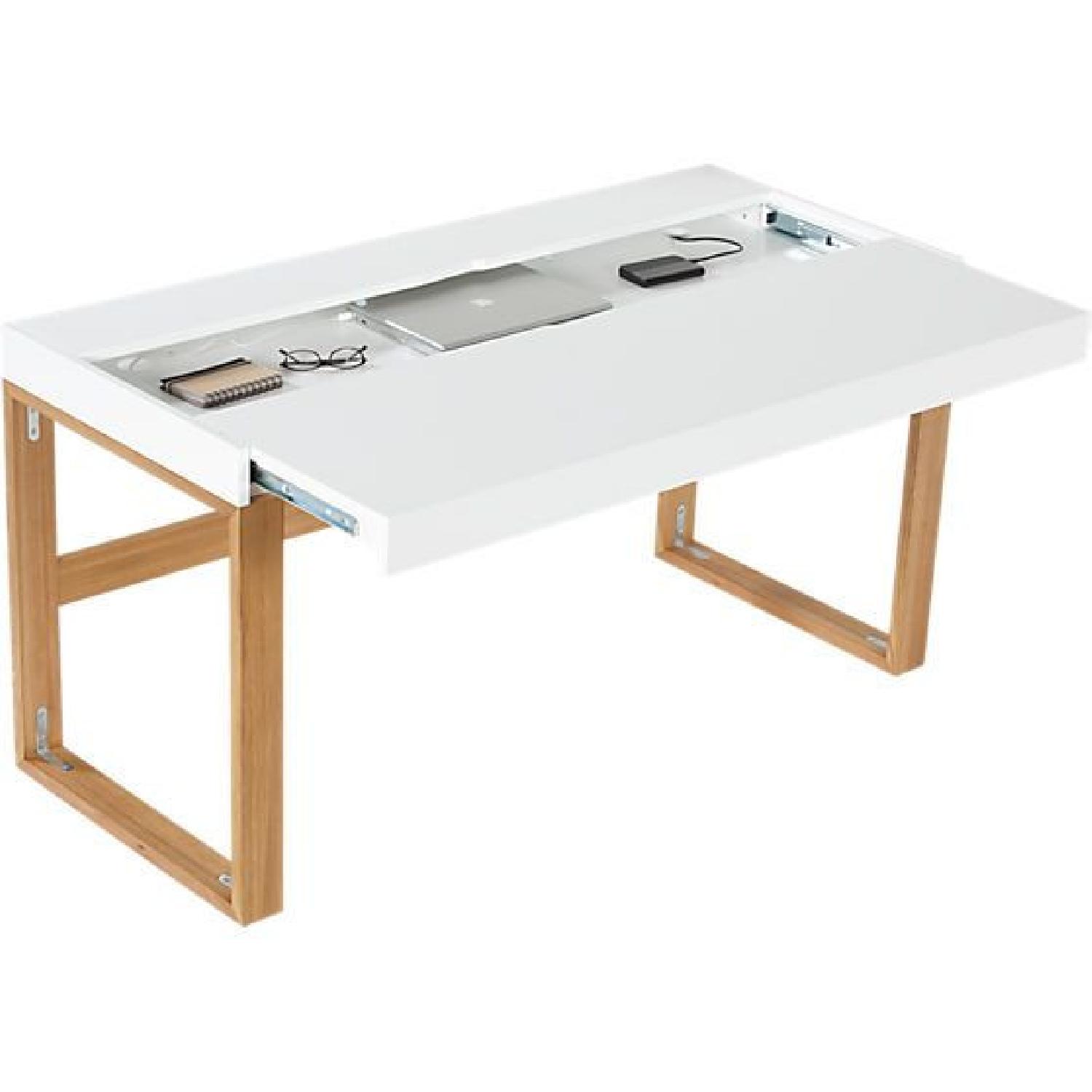 CB2 Modern Desk w/ Sliding Top Compartment - image-10