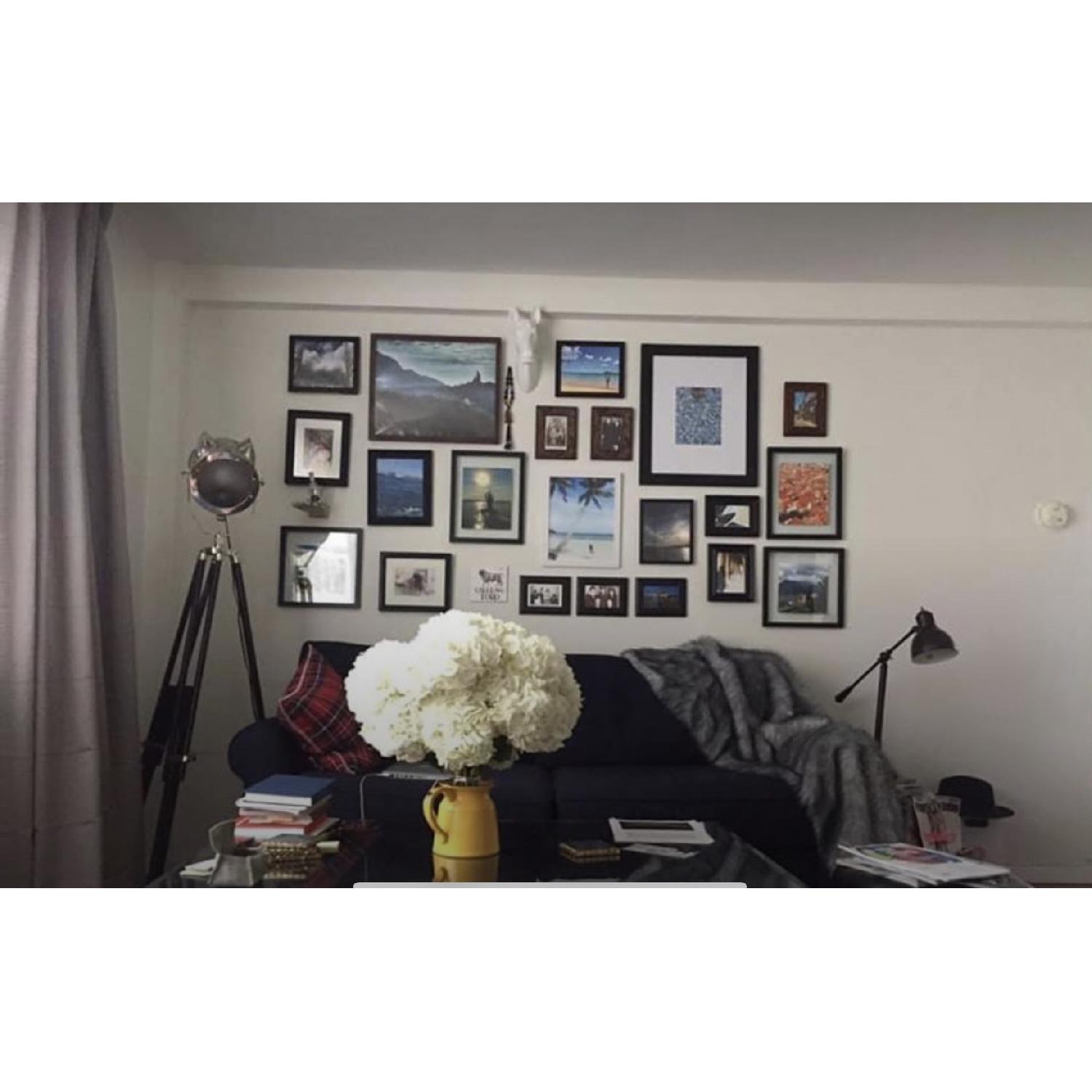 Pottery Barn Blue Fabric Sofa - image-1