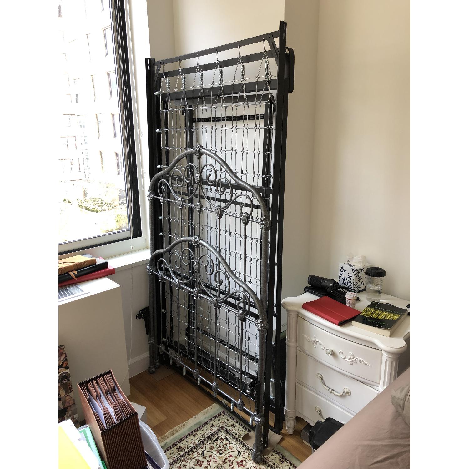Benicia Foundry Claiborne Wrought Iron Twin Bed &amp; Trundle - AptDeco