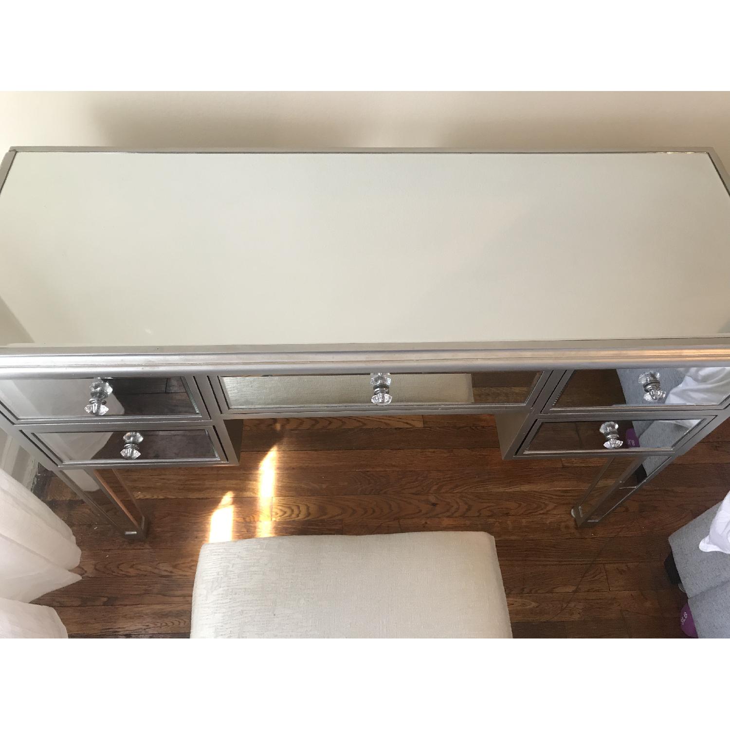 Pier 1 Hayworth Mirrored Vanity Desk & Stool - image-1