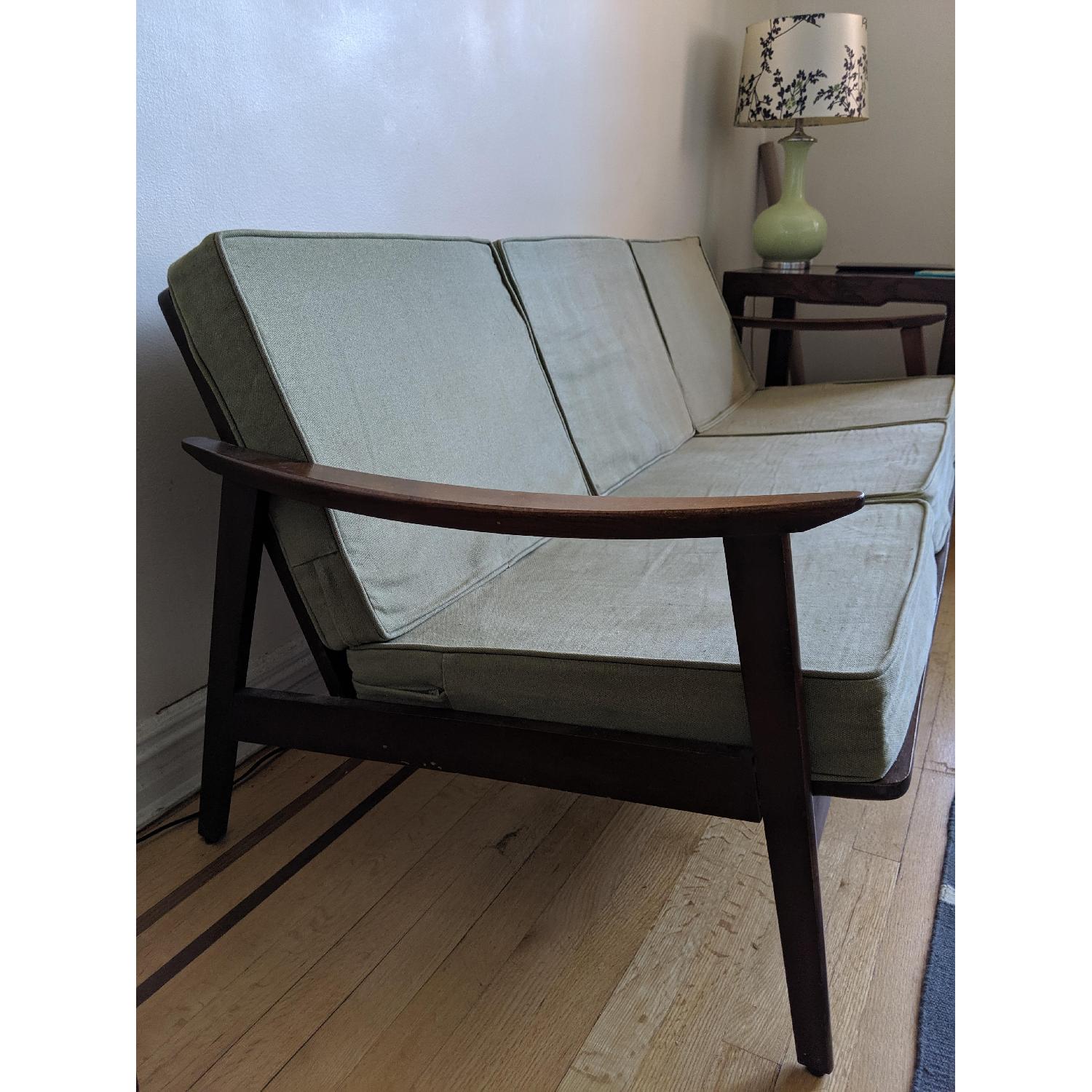 Teak Mid-Century Modern Sofa w/ Custom Latex Cushions - image-2