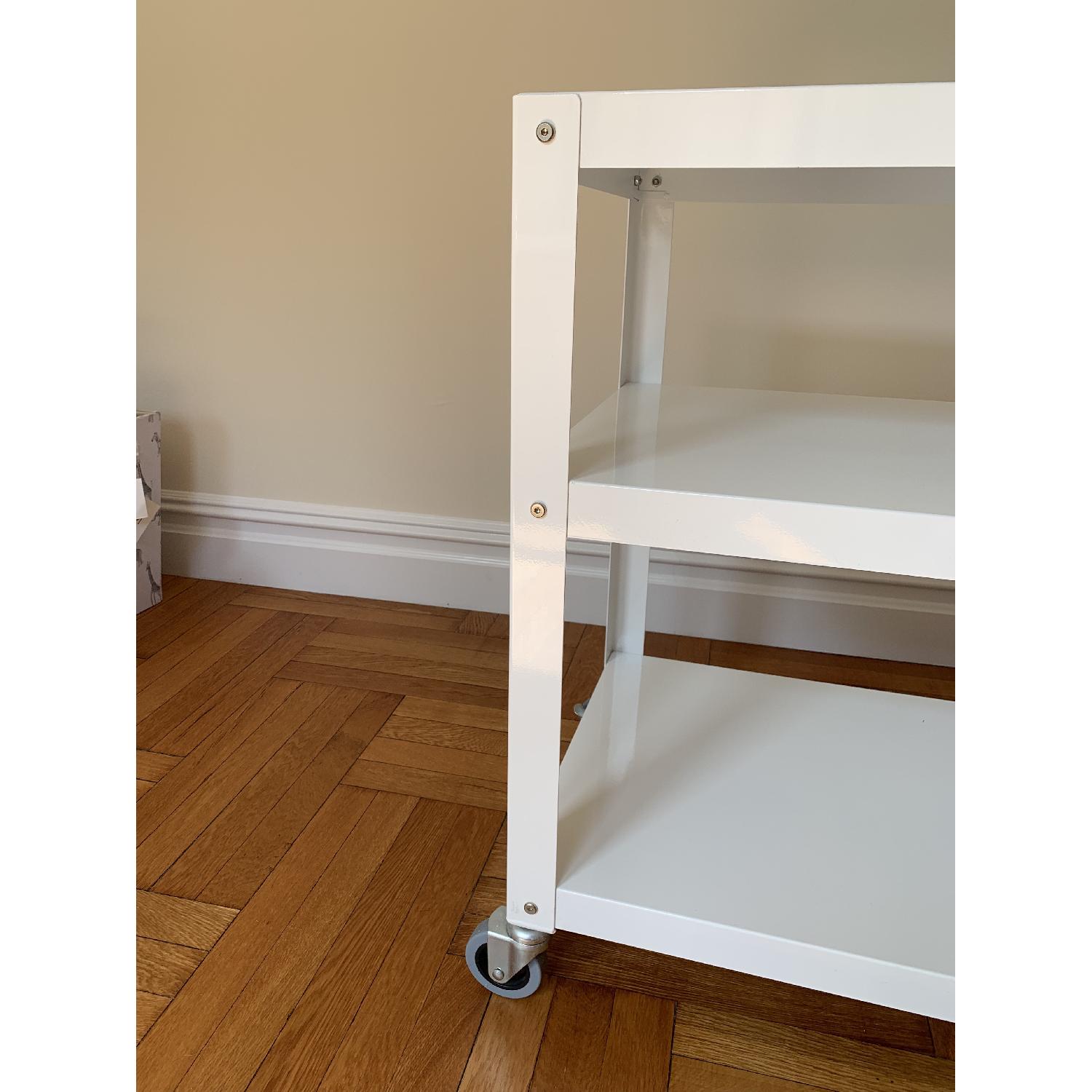 CB2 White Rolling Cart - image-4