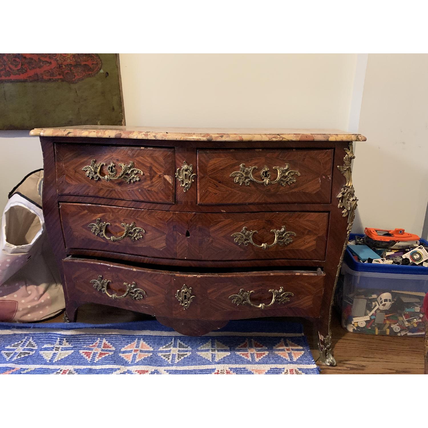 Antique Wood Dresser w/ Marble Top AptDeco