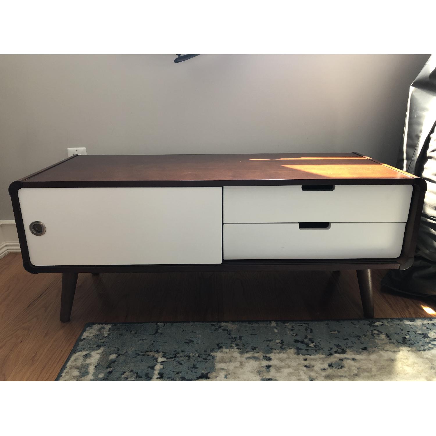 Langley Street Soren Dark Walnut/White TV Stand - image-1