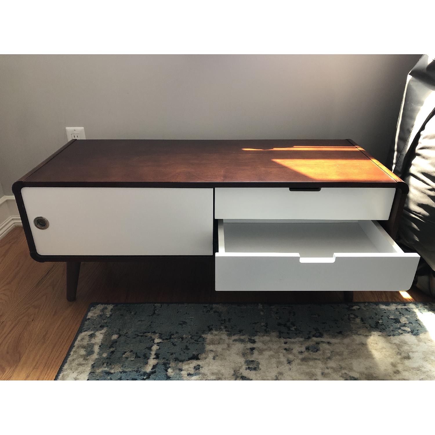 Langley Street Soren Dark Walnut/White TV Stand - image-2