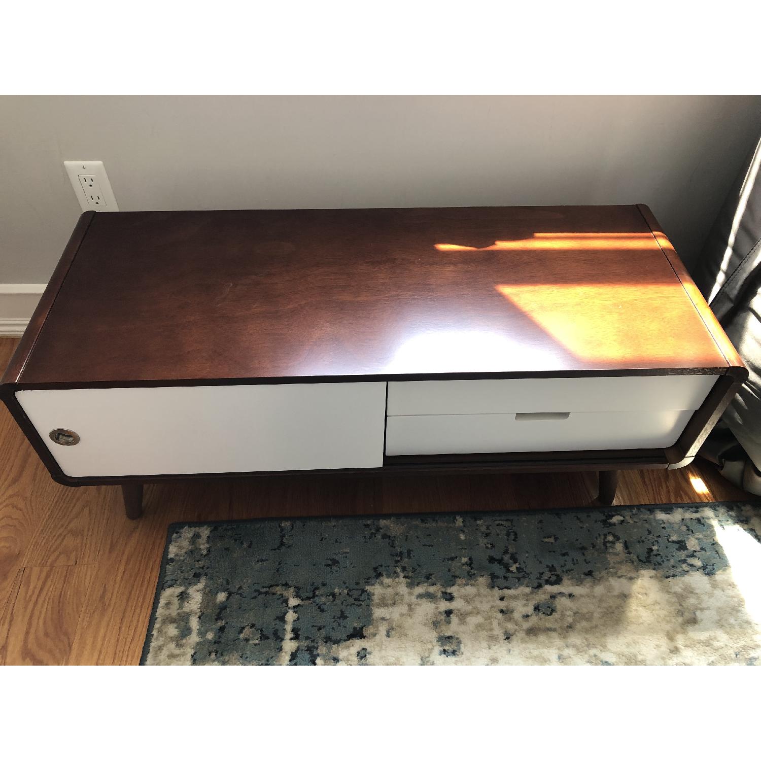 Langley Street Soren Dark Walnut/White TV Stand - image-3