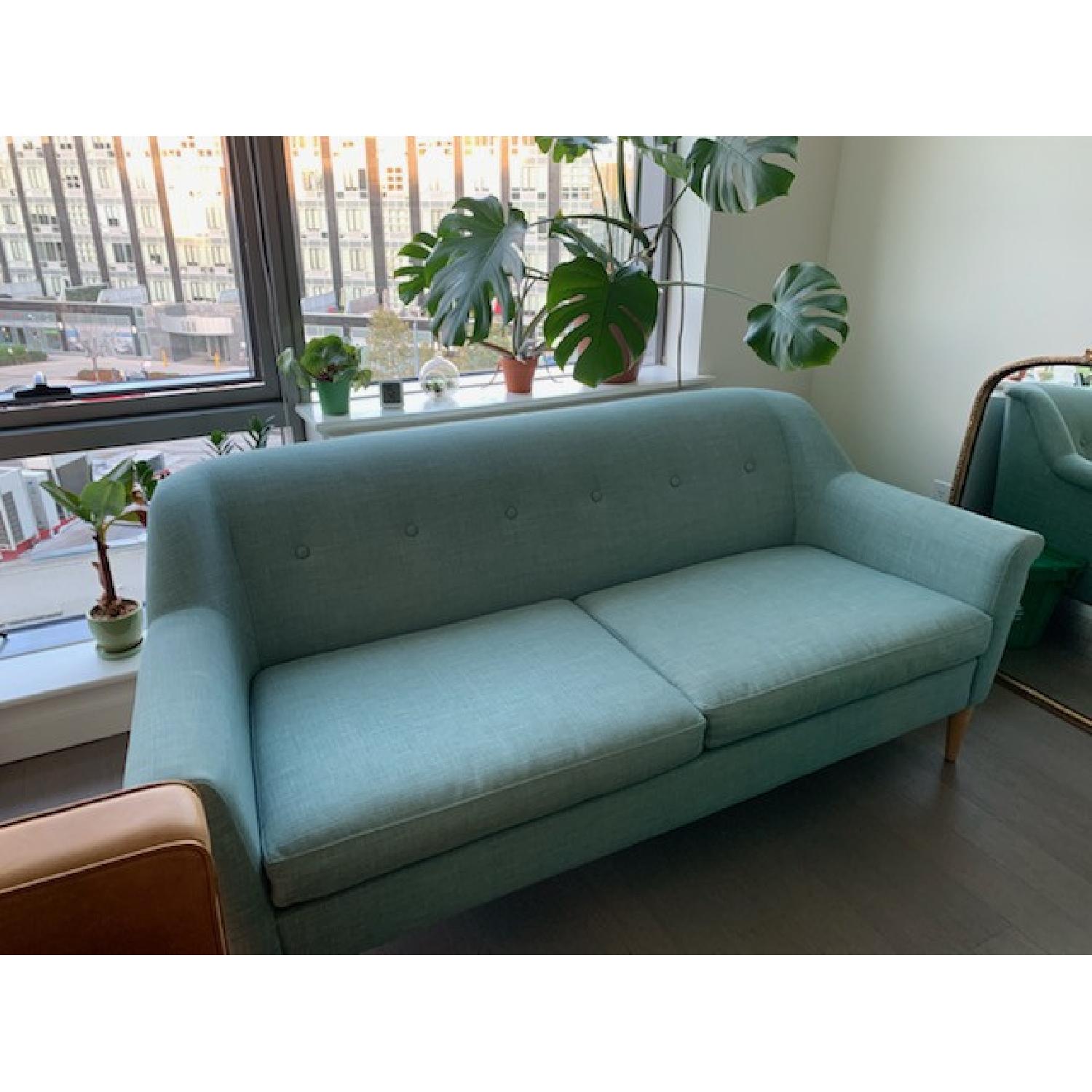 West Elm Light Blue Finn Sofa - image-2