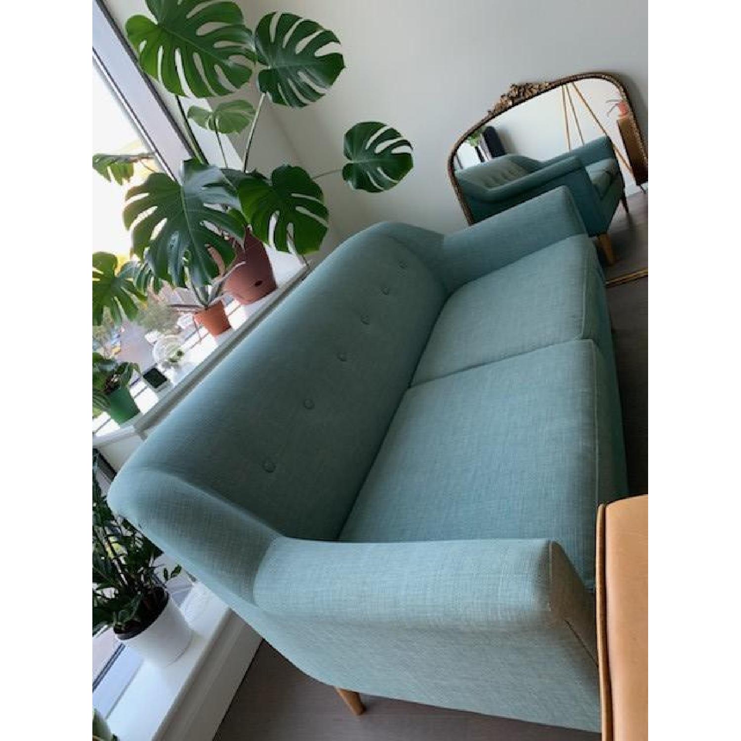 West Elm Light Blue Finn Sofa - image-3
